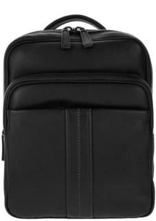 Черный кожаный рюкзак с широкими лямками Gianni Conti