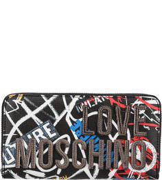 Кошелек на молнии с двумя отделами для купюр Love Moschino