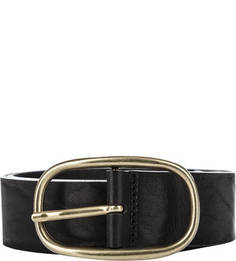 Широкий кожаный ремень черного цвета Marc Opolo