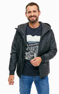 Черная демисезонная куртка с капюшоном Jack & Jones