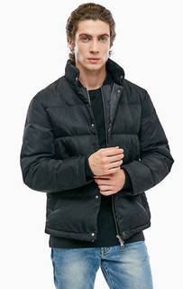 Черный пуховик с ветрозащитной планкой Armani Exchange