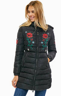 Черная куртка с вышивкой Desigual