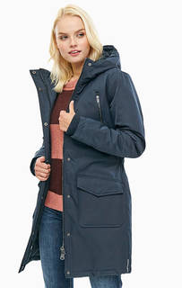 Удлиненная синяя куртка с капюшоном Ichi