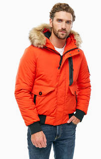 Оранжевая куртка с карманами и капюшоном Superdry