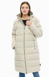 Пуховик молочного цвета Crystal Palace Coat Jack Wolfskin