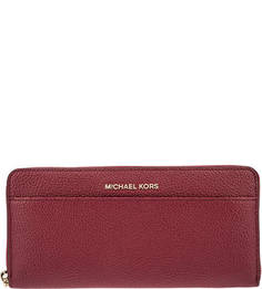 Бордовый кошелек из зерненой кожи Money Pieces Michael Michael Kors
