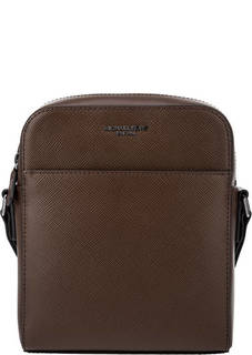 Коричневая кожаная сумка-планшет Harrison Michael Michael Kors