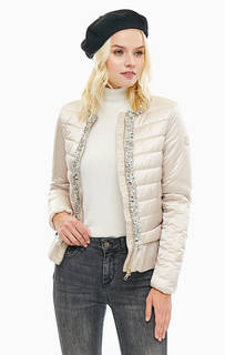 Короткая демисезонная куртка с отделкой камнями Liu Jo