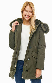 Длинный зимний пуховик с меховой отделкой Michael Michael Kors