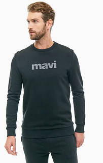 Хлопковый свитшот с логотипом бренда Mavi