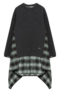 Комбинированное платье асимметричного кроя Dsquared2