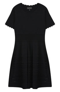Платье из вискозы с фигурной отделкой Emporio Armani