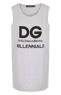 Хлопковый топ с логотипом бренда Dolce & Gabbana