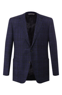 Однобортный пиджак из смеси шерсти и льна Canali