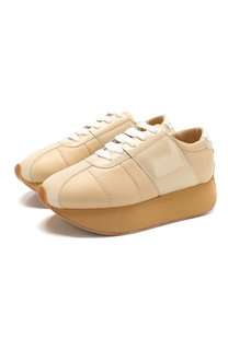 Кожаные кроссовки Big Foot на платформе Marni