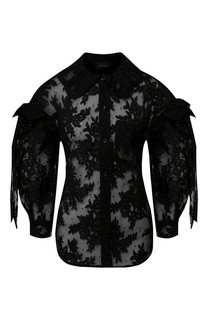 Полупрозрачная кружевная блуза с объемными рукавами Simone Rocha