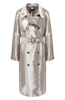 Двубортное пальто из смеси вискозы и шелка с поясом Ralph Lauren