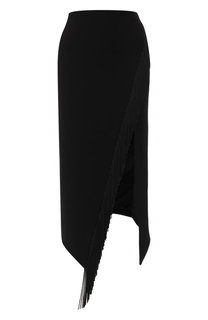 Шерстяная юбка-миди с бахромой David Koma