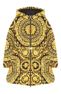 Пальто на молнии с капюшоном Young Versace