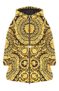 Пальто на молнии с капюшоном Young Versace