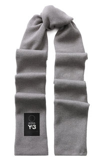 Шерстяной шарф с логотипом бренда Y-3