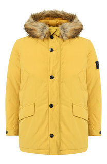 Утепленная парка Primaloft на молнии с капюшоном Stone Island