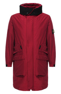 Утепленная парка на молнии с капюшоном Stone Island