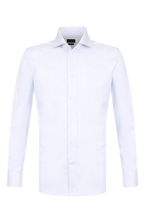 Хлопковая сорочка с воротником кент Ermenegildo Zegna