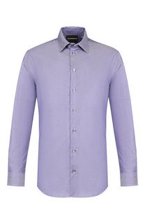 Хлопковая рубашка с воротником кент Emporio Armani