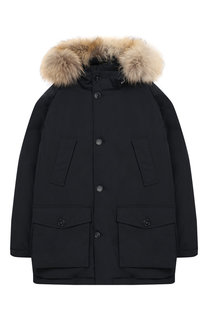 Куртка с меховой отделкой на капюшоне Woolrich