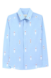 Хлопковая рубашка с воротником кент Fendi