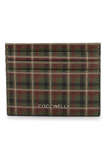 Кожаный футляр для кредитных карт в клетку Coccinelle