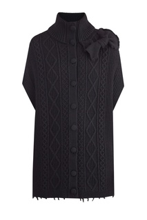 Черный кардиган в форме кейпа RED Valentino