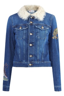 Джинсовая куртка с вышивками RED Valentino