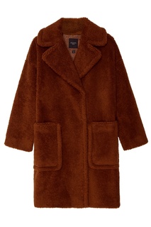 Коричневое фактурное пальто Max Mara Weekend
