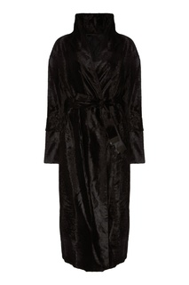 Черное пальто со съемным поясом MAX Mara