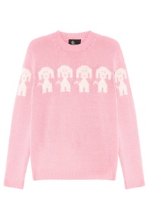 Розовый джемпер с собачками Moncler