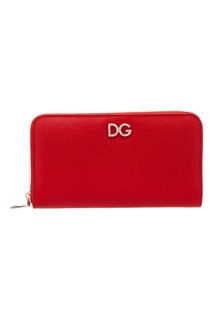 Красный сафьяновый кошелек Dolce & Gabbana