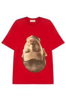 Свободная красная футболка с перевернутым принтом Ih Nom Uh Nit