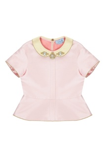 Розовая блузка с золотистым воротником Mi Mi Sol
