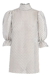 Шелковая блуза в горошек Valentino