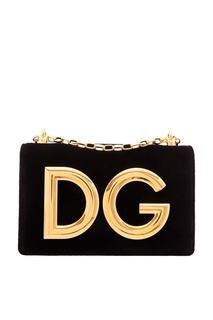 Черный бархатный клатч DG Girls Dolce & Gabbana