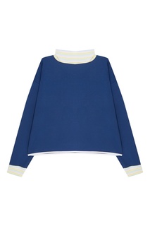 Синий свитшот с контрастным воротом Blank.Moscow