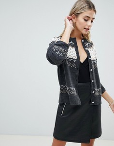 Кардиган с узором Фэйр-Айл Fashion Union - Серый