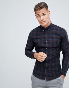 Приталенная премиум-рубашка в клетку Jack & Jones - Зеленый