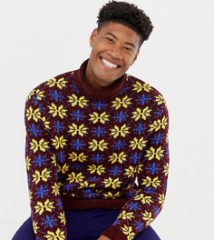 Бордовый джемпер в новогоднем стиле из шенили ASOS DESIGN Tall - Красный
