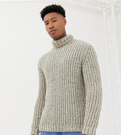 Плотный джемпер овсяного цвета с отворачивающимся воротником ASOS DESIGN Tall - Бежевый