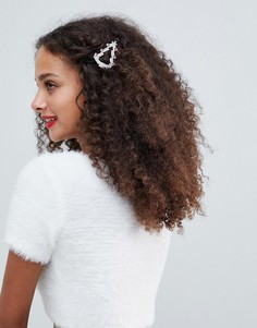 Заколка для волос с новогодней отделкой ASOS DESIGN - Серебряный