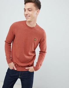 Джемпер цвета ржавчины из мериносовой шерсти с круглым вырезом Lyle & Scott - Красный