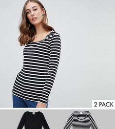 2 лонгслива для кормящих мам из органического хлопка Mamalicious - Мульти Mama.Licious